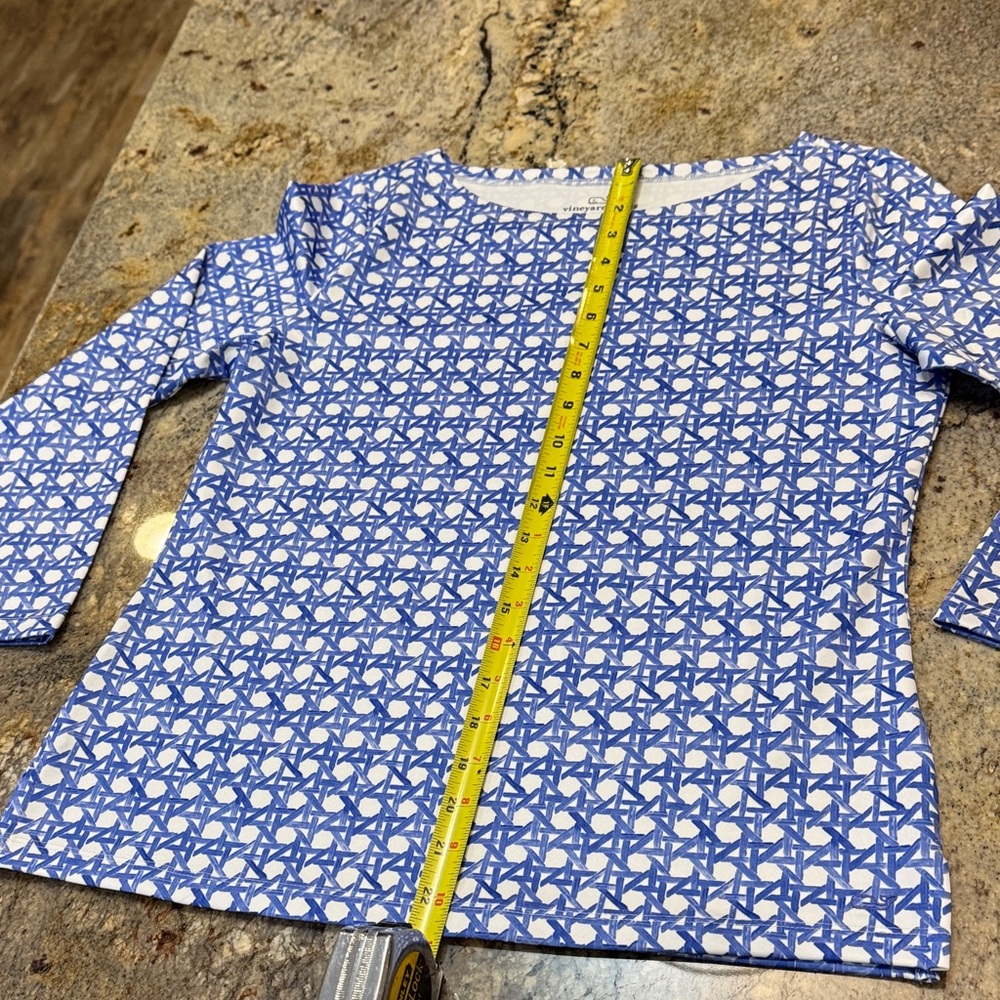 Vineyard Vines Blue and White Patterned Top